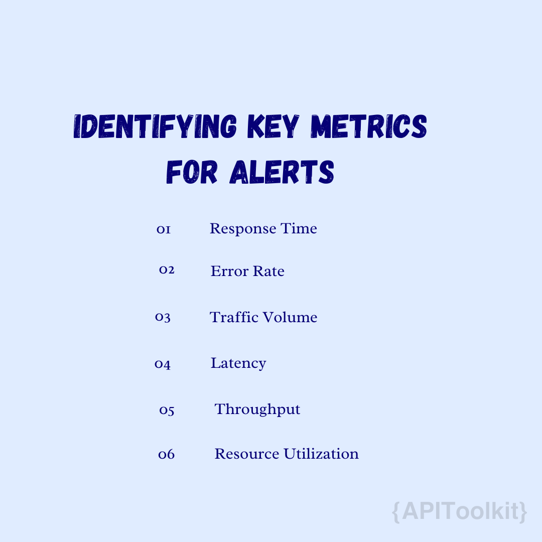 Key metrics for alerts