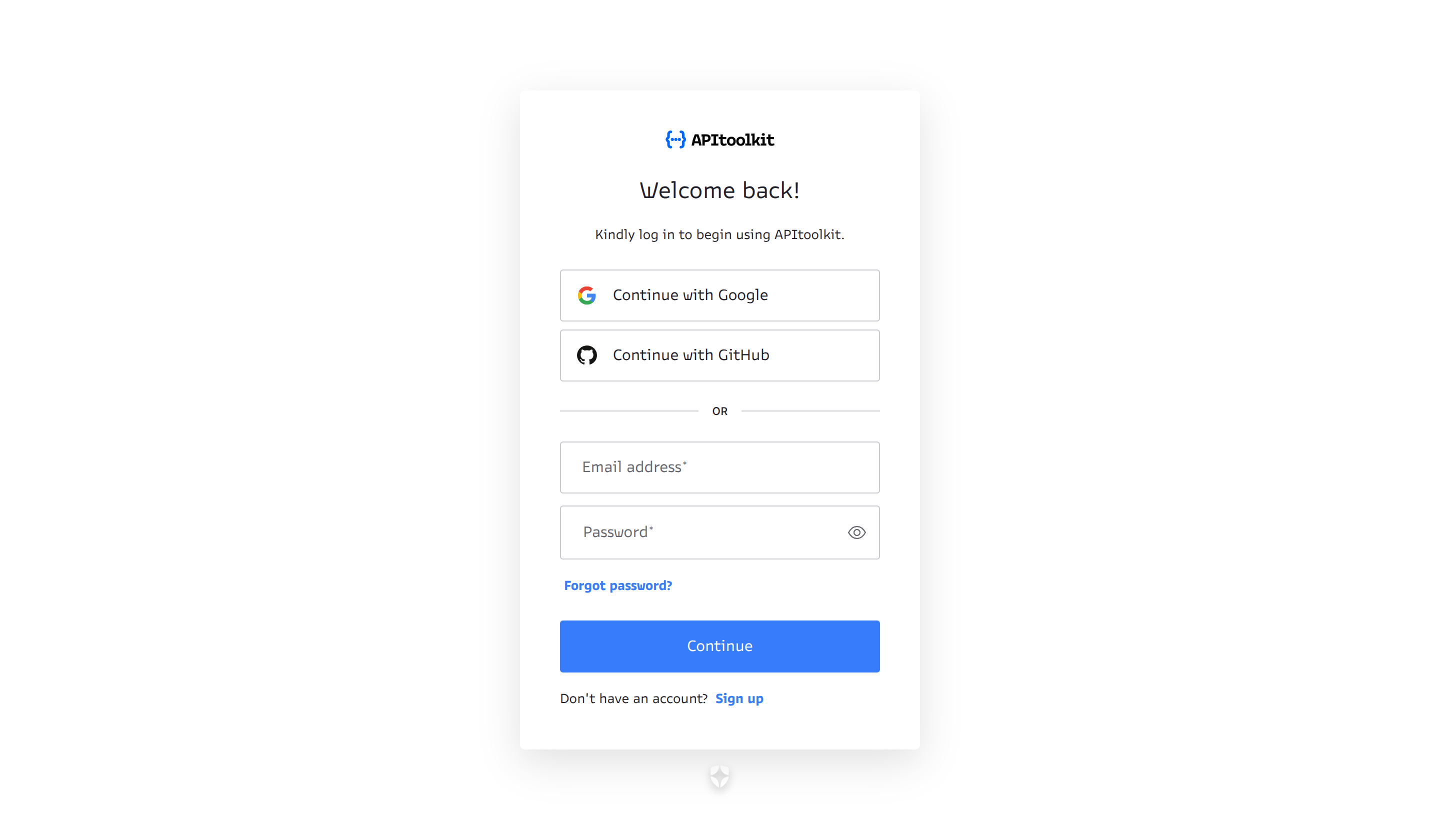Create APItoolkit account