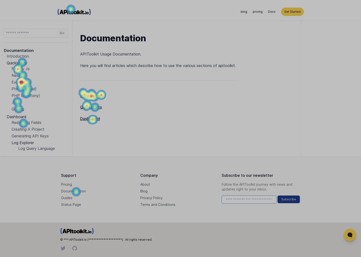 APIToolkit's Documentation Heatmap