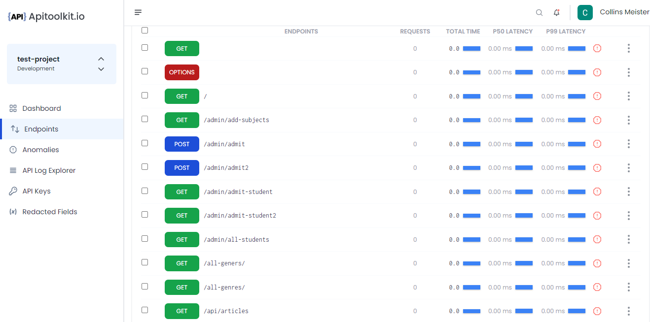 APITookit Endpoints Interface